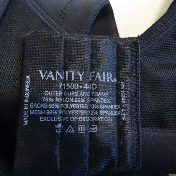 Vanity Fair Women's Black Convertible Bra 44D NWT - Picture 5 of 5